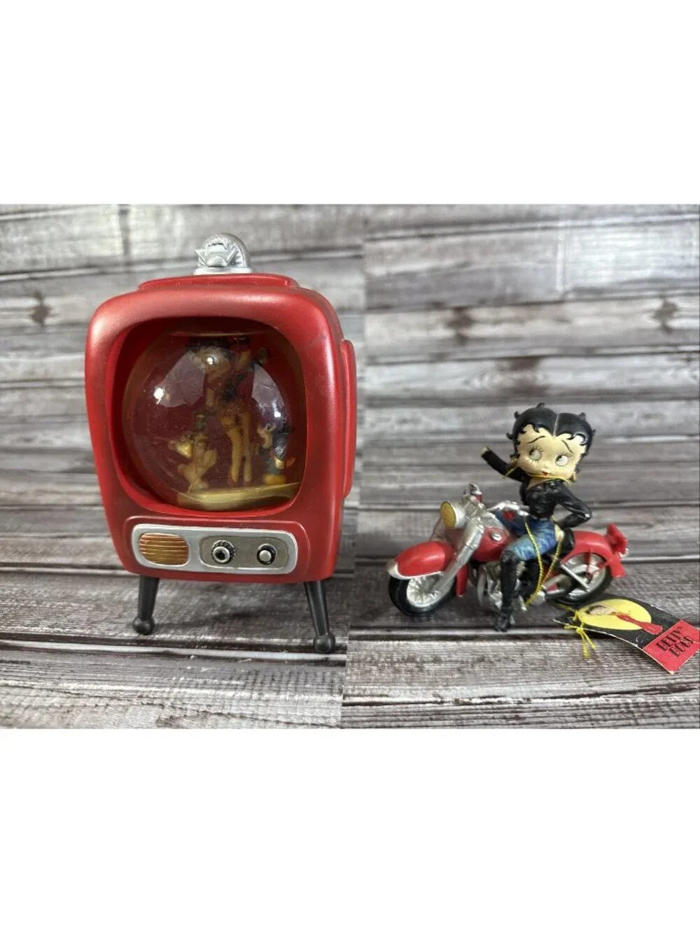 Betty Boop Easy Rider On A Motorcycle & TV Snowball